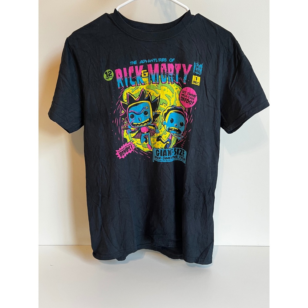Rick and Morty Adult Swim Funko Pop! T-Shirt Black Cartoon Network Sz‎ Small